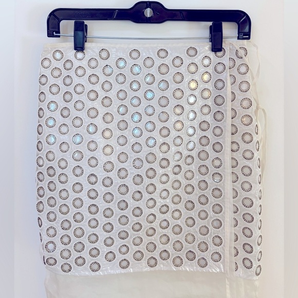 New TORY BURCH Mirror Embellished Double Layer Wrap Skirt - Picture 11 of 12